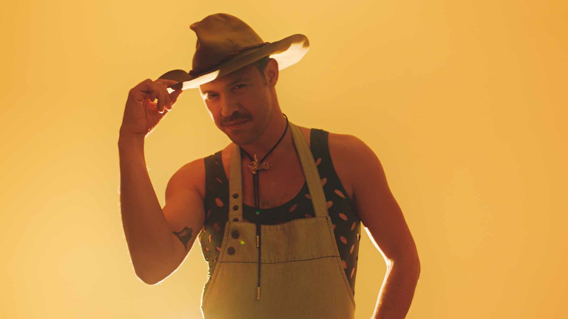 Will Young dressed as a semi-sexy cowboy for some reason... I'm confused by this picture so much