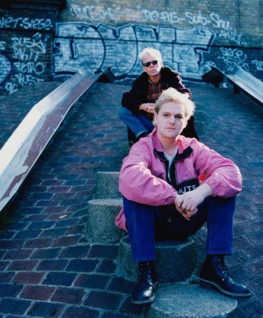 Erasure Exclusive - Andy Bell and Vince Clarke in a playground