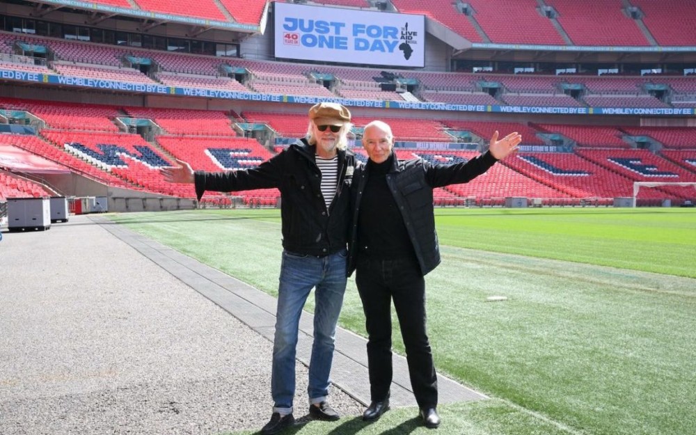 Sir Bob Geldof and Midge Ure help launch Live Aid Musical album