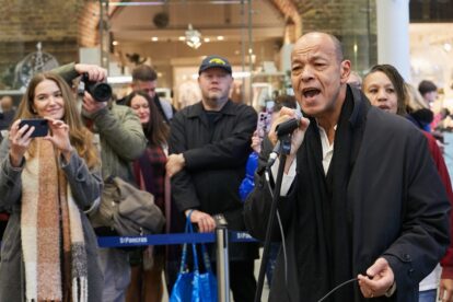 Roland Gift makes surprise appearance at St. Pancras International